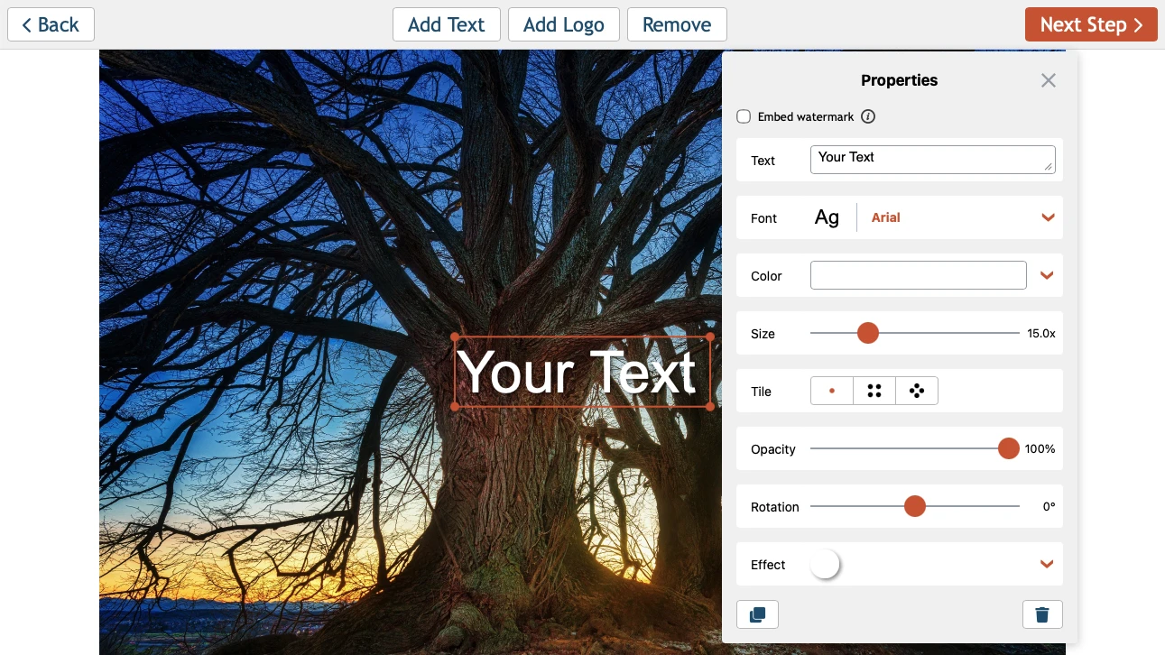add watermark to photo