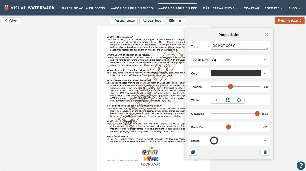 añadir marca de agua a pdf