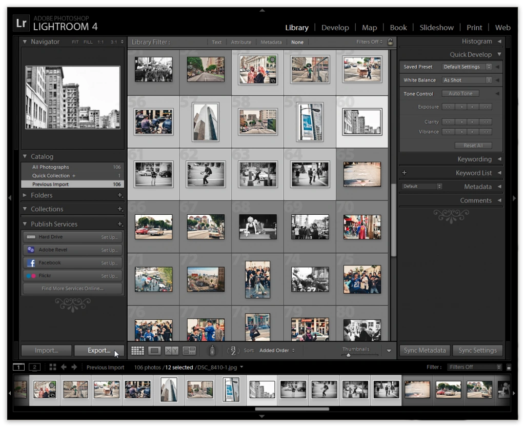 Lightroom 4 - Export Multiple Images