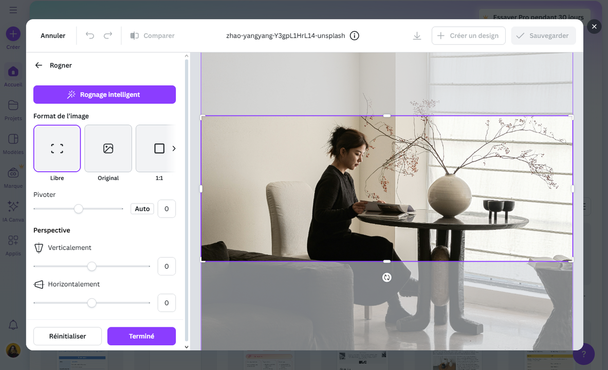 Comment rogner une image sur Canva