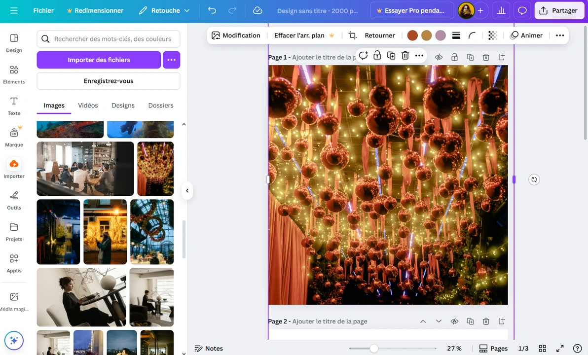 Comment rogner plusieurs images dans Canva