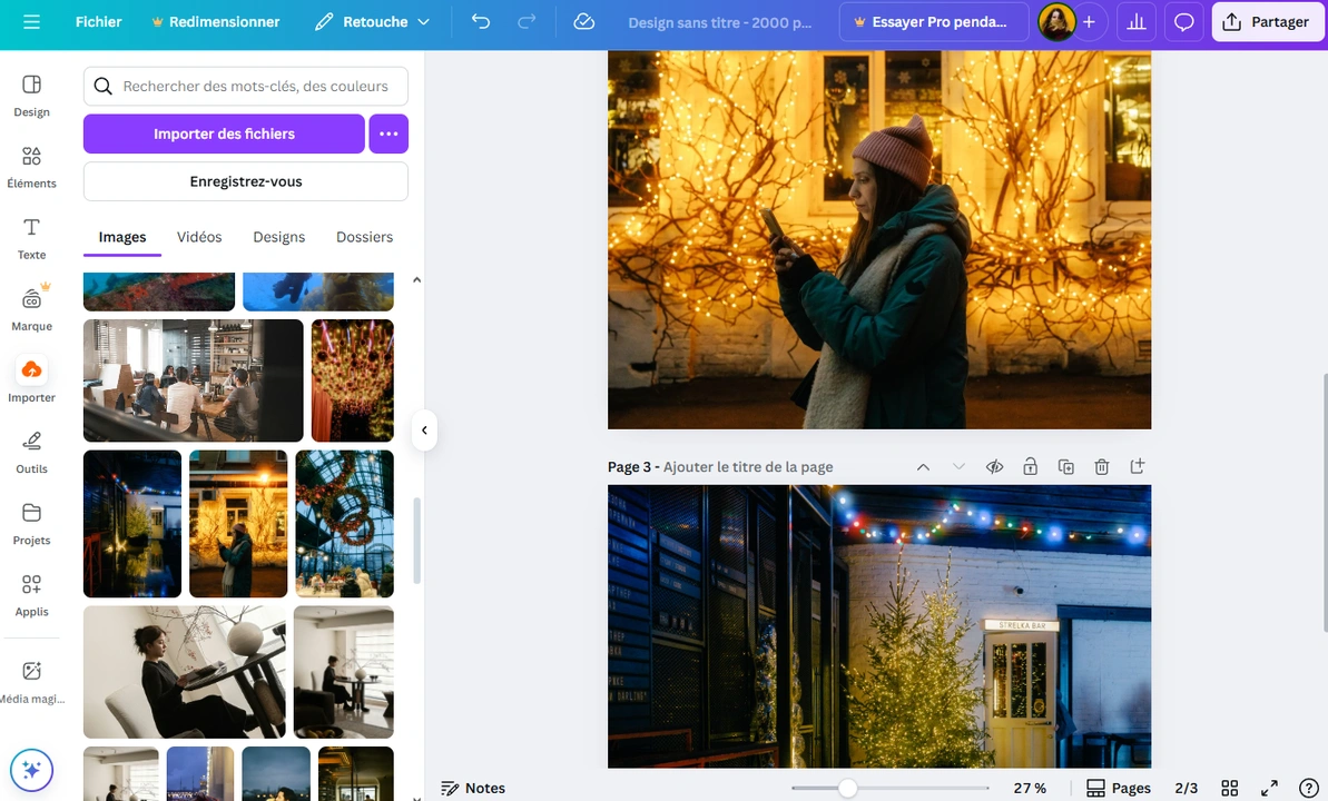 Comment rogner plusieurs images dans Canva
