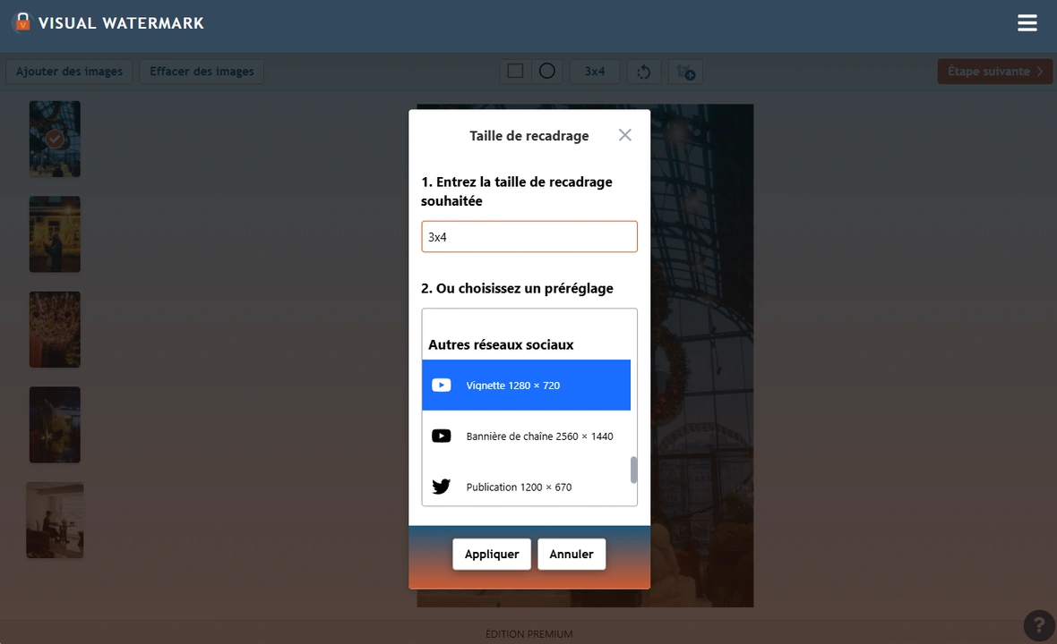 rogner image dans visual watermark