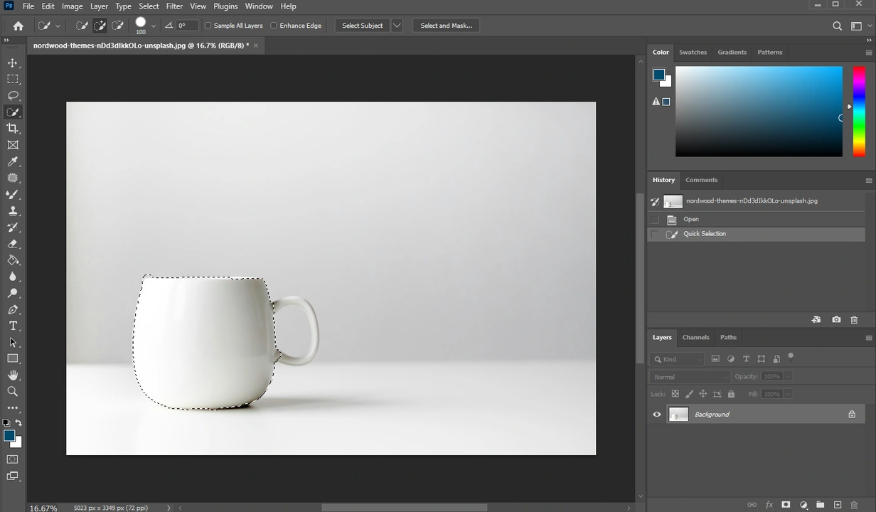 How to Cut Out An Image in Photoshop with Quick Selection Tool