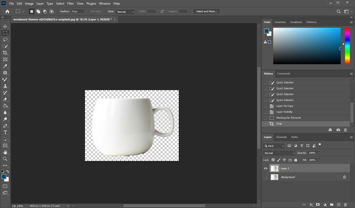 How to Cut Out An Image in Photoshop with Quick Selection Tool