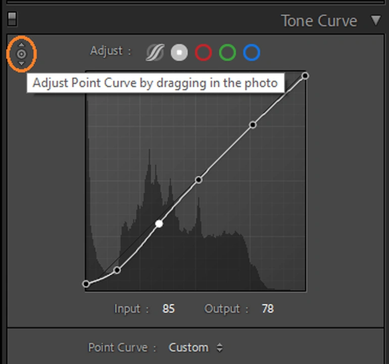 Curva de Tom no lightroom