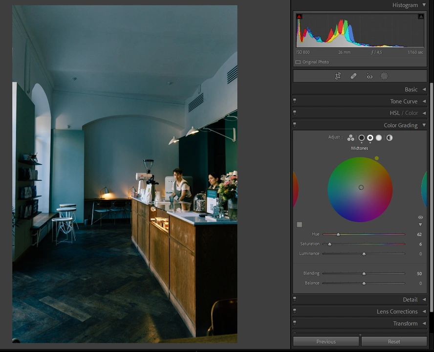 Color Grading in lightroom