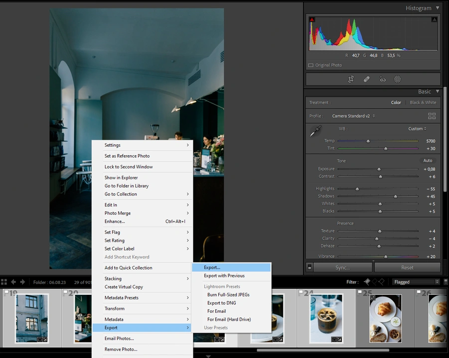 How to Export photos in Lightroom 