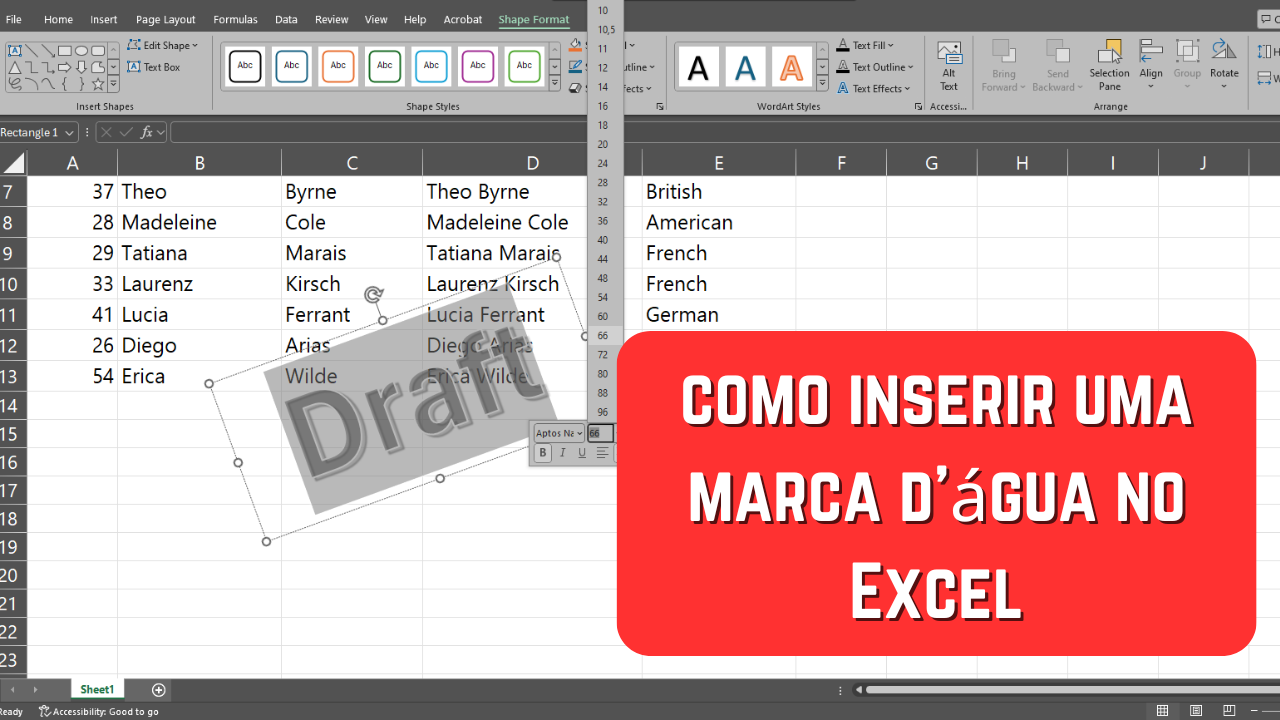 Como inserir uma marca d'água no Excel