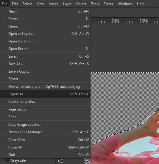 Exporting Your Transparent Image