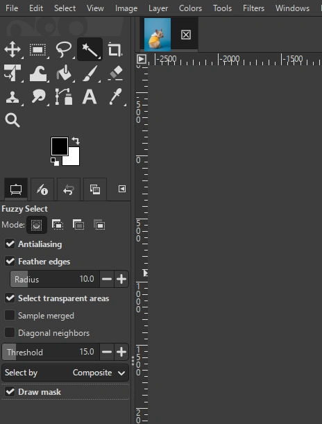 gimp transparent background