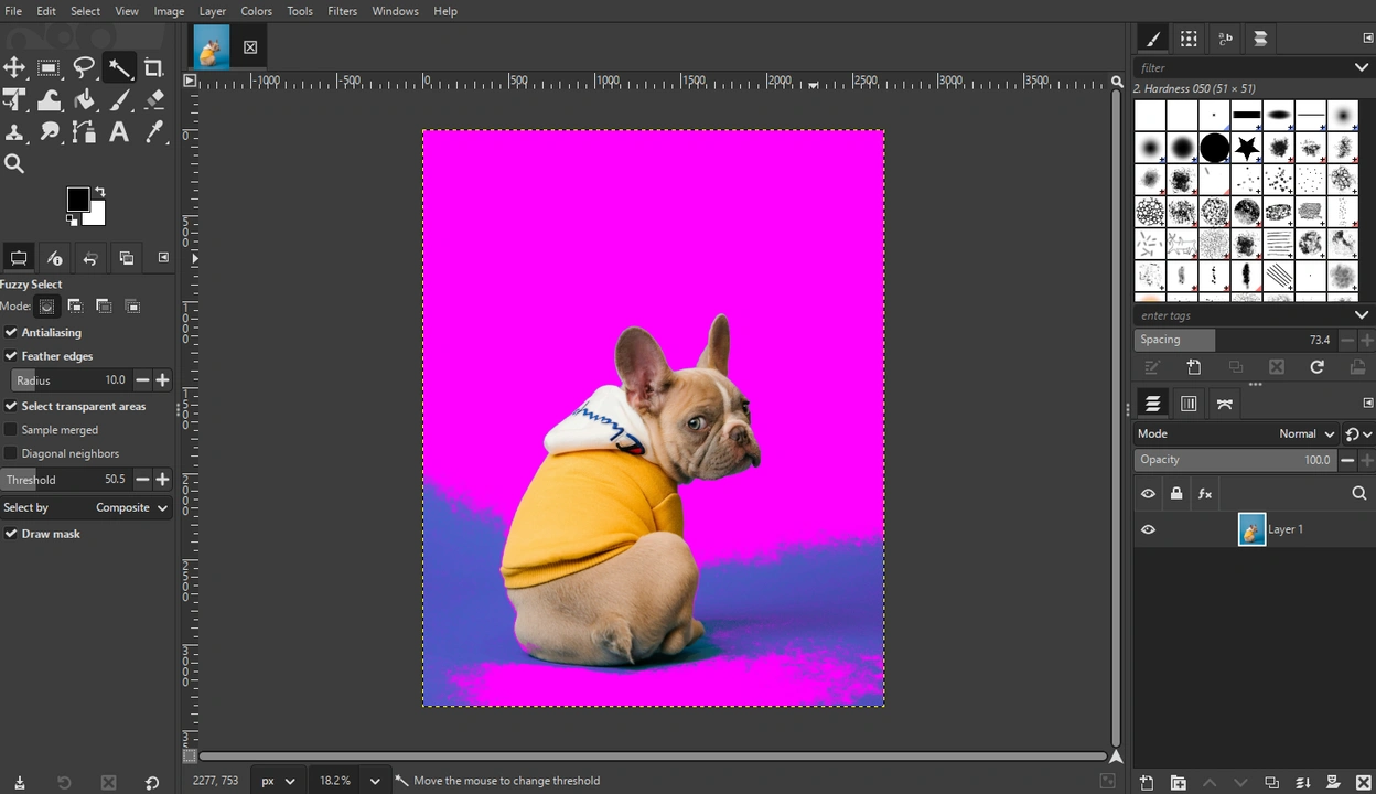 gimp transparent background