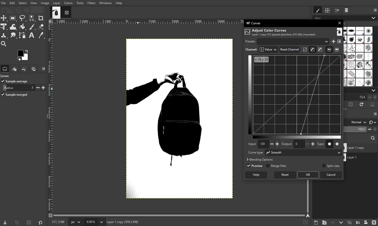 gimp make background transparent