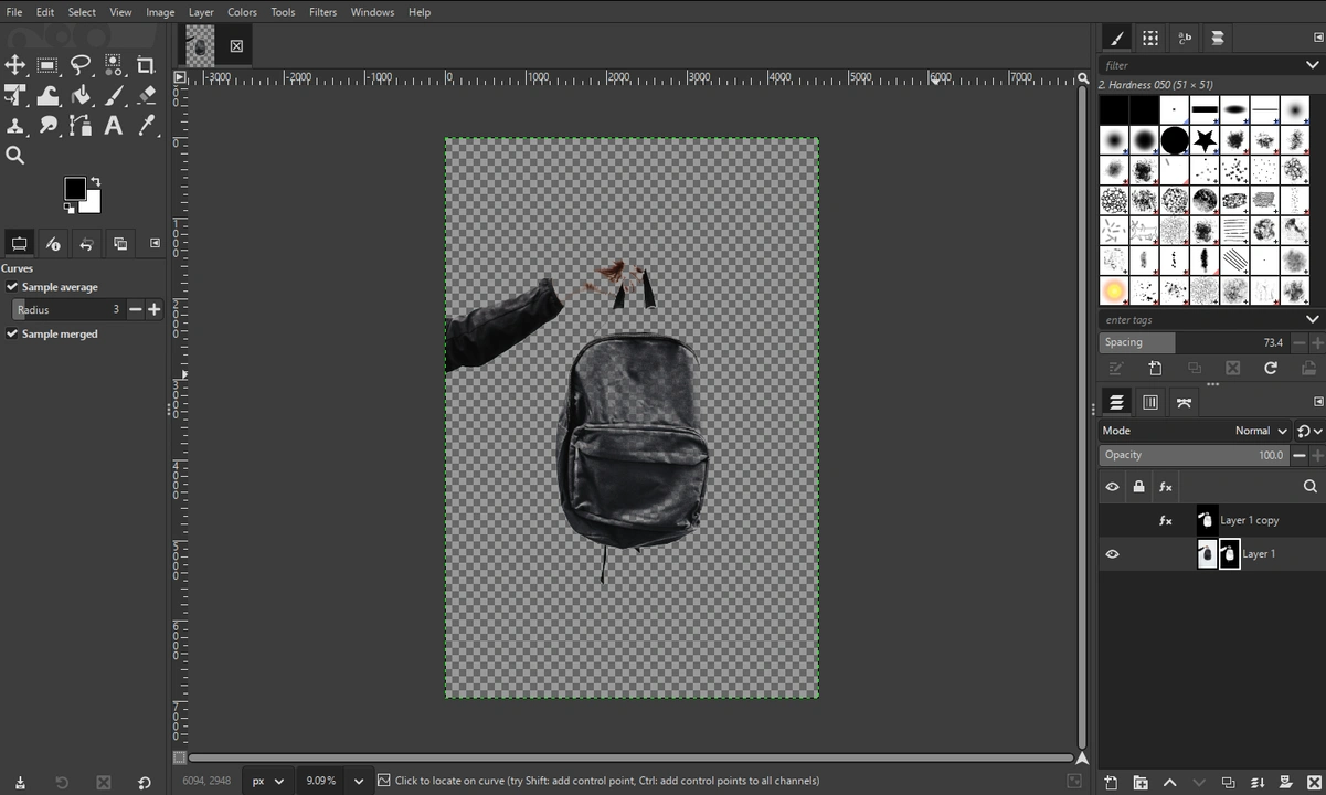 gimp make background transparent