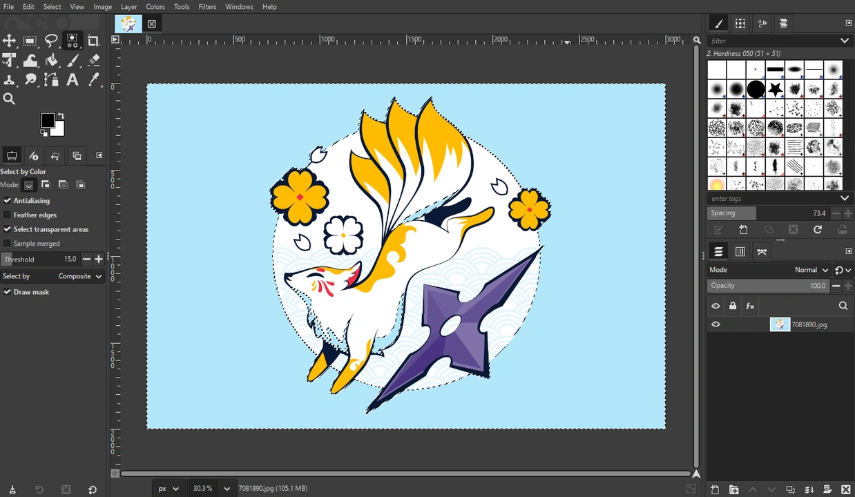 gimp how to make background transparent