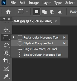 Elliptical Marquee tool