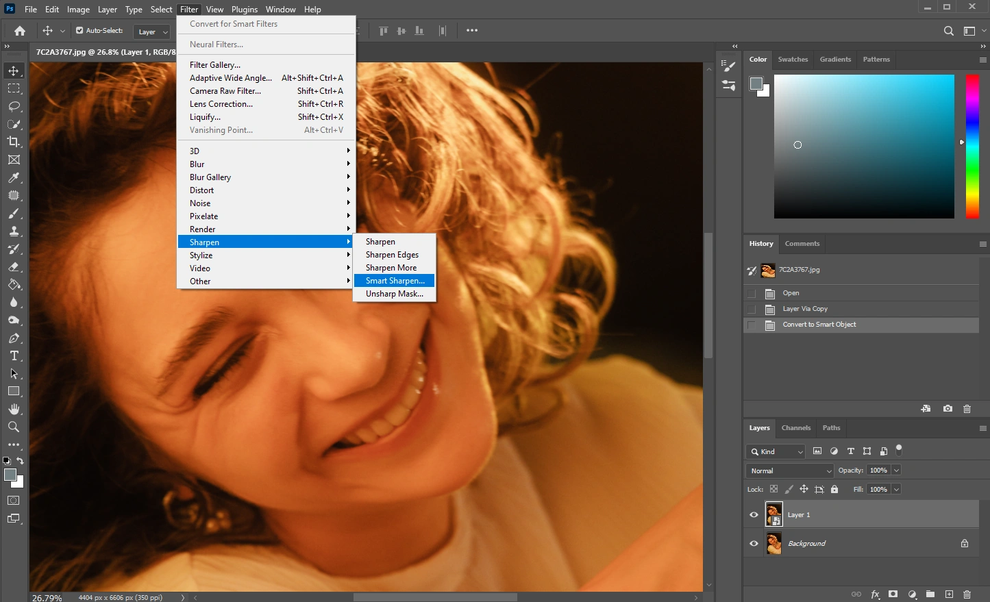 how to remove motion blur in Photoshop