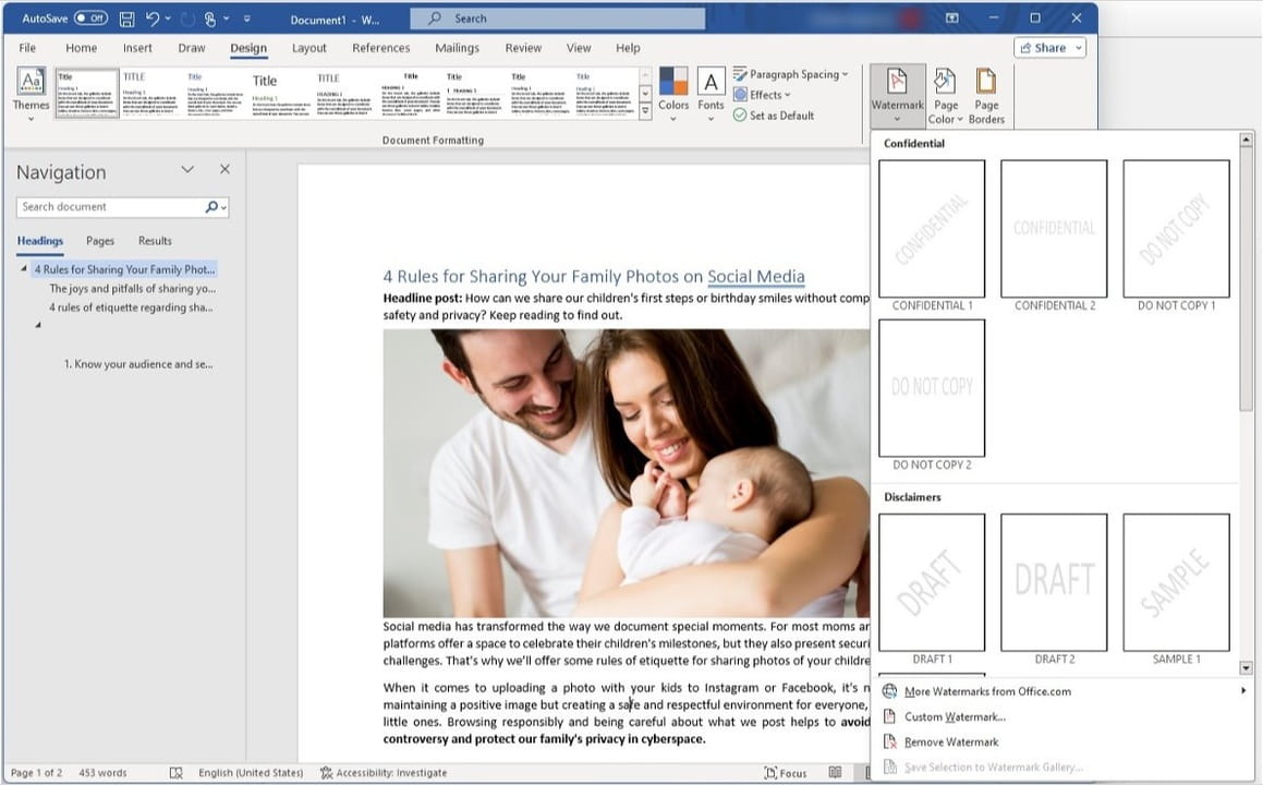 How to Add a Watermark in Word 