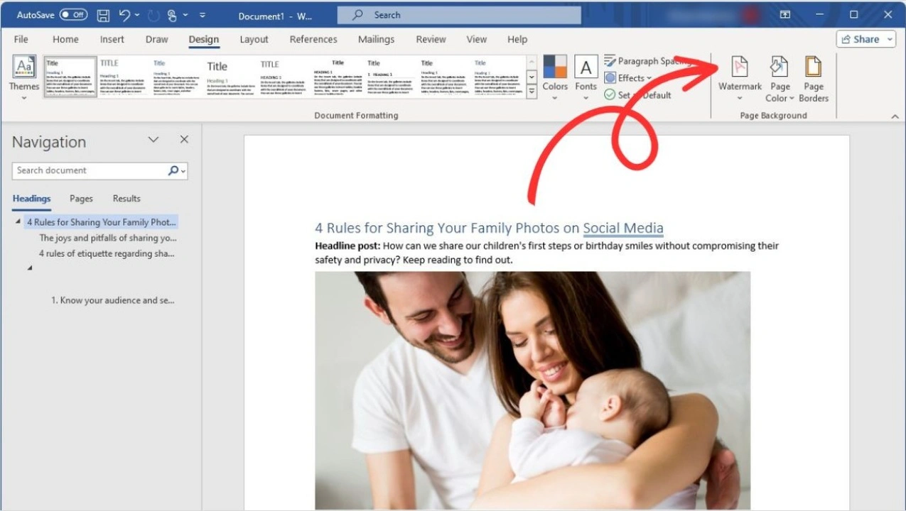 how to insert watermark in word