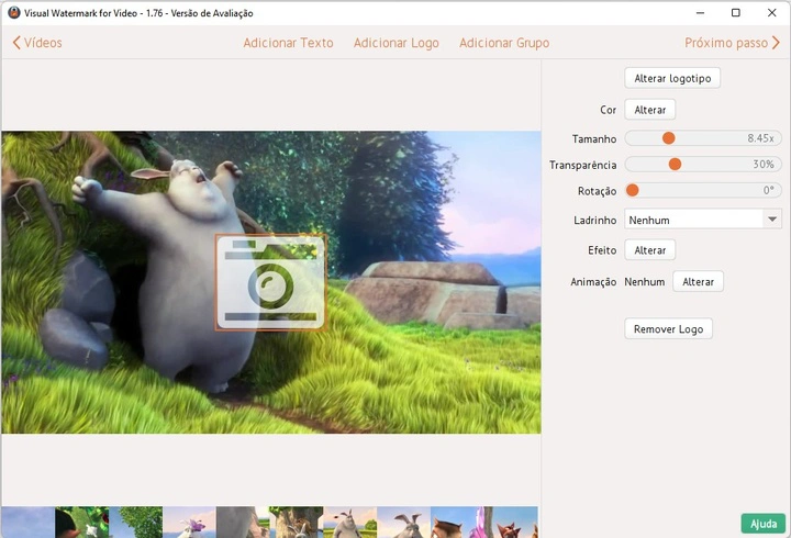 adicionar logotipo como uma marca d'água em um vídeo
